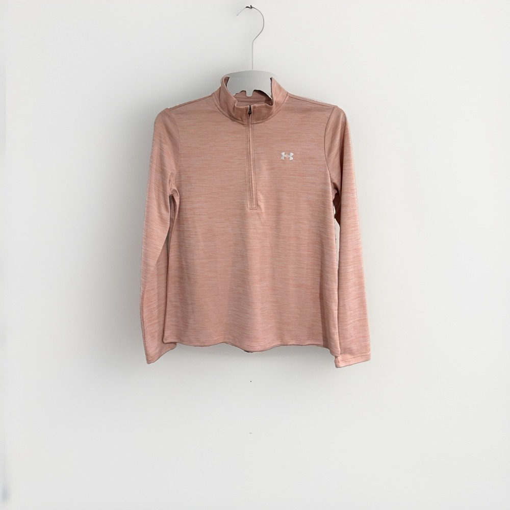 Under Armour Women's 1/4 Zip Pullover Pink Loose Lightweight MEDIUM Sleeve W131